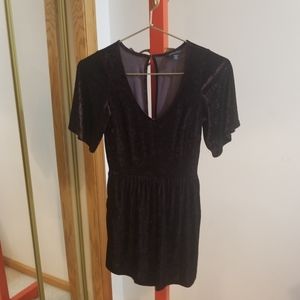 American Eagle Purple Crushed Velvet keyhole Back Halloween Witch Romper